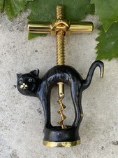 Walter Bosse Corkscrew Cat Cavatappi Tire-bouchon  Wine Bottle Opener Brass&gilt