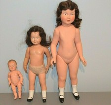 Lot 2 Antique Celluloid Eagle Head Doll Dolls Made in France Petitcollin