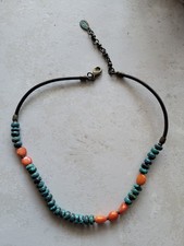 Ancien Collier Nature Perle Pierre Turquoise 