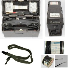 German Army Field Telephone Ackerschnacker SEL 54 OB/EG, Strap, Roll Field Cable 200m