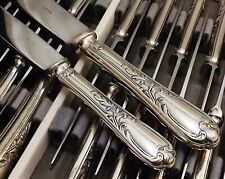 ERCUIS MENAGERE 24 KNIVES LOUIS XV SILVER METAL STAINLESS BLADES CIRCA 1950