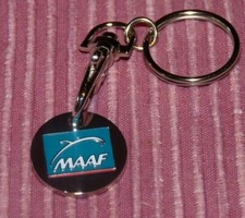 Porte clés jeton de caddie assurances MAAF neuf  Keyring  Schlüsselring Llavero 