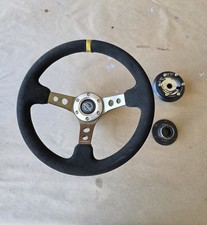 NRG SHORT HUB QUICK RELEASE STEERING WHEEL HONDA 96-00 CIVIC EK Crv Black Seude