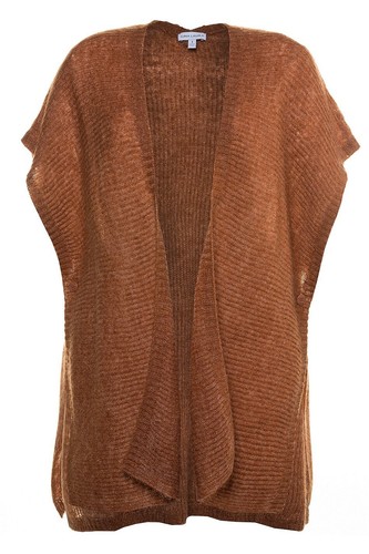 Gilet poncho marron - poncho, acrylique