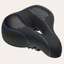 Everlasting Comfort Saddle Wide Bike Seat Black & Blue Comfortable Memory Foam