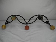 old wrought iron coat rack retro vintage coat rack 50s old hook strip
