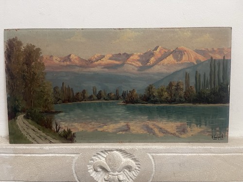 Tableau ancien montagne - tableau,