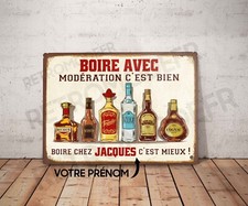 Plaque métal vintage Bar personnalisé Décoration Déco panneau alcool bistrot