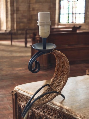 Lampe vintage métal rotin - vintage,