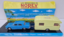 Norev Peugeot 403 + caravane digue jouet ancien plastique époque minialuxe