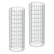 Set de 2 gabion panier à pierres mur clôture barrière jardin ronde Ø 35x100 cm