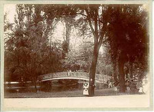 France, Bordeaux, Passerelle du Jardin Public  Vintage citrate print. Vintage Fr