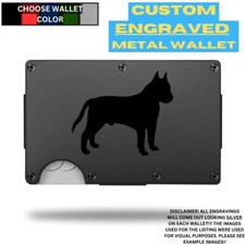 Amstaff American Staffordshire Terrier Laser Engraved Onto An Aluminum Wallet