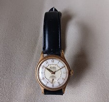 MONTRE MECANIQUE HOMME  ELVES 1950 FONCTIONNE STYLE LIP OMEGA PLAQUE OR RARE 