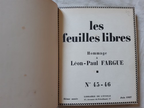 Hommage léon paul fargue - hommage,