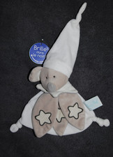 🍀Doudou Plat Chien Lune Etoile BABYNAT BABY NAT BN662 Blanc Beige Luminescent