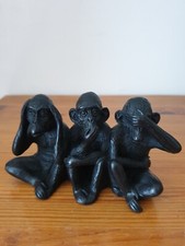 Les trois singes de la sagesse en résine 5x9x14 cm