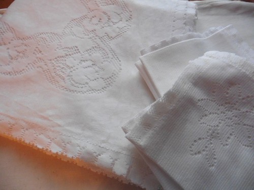 Vintage nappe 12 serviettes - +,