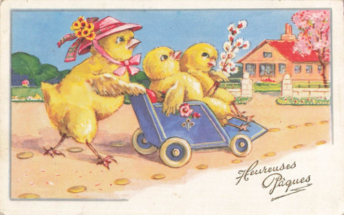 Illustree paques maman - cp,