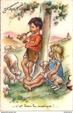 S22123 postcard fantasy - illustrator Germaine Bouret - Merry Easter "M.D Bet