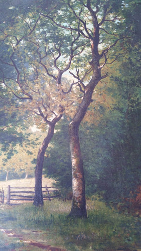 Huile sur toile sous bois - sur, toile,