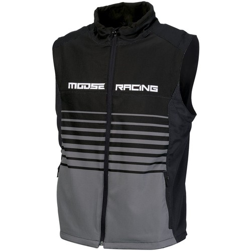 Moose black gray moto vest - moose,