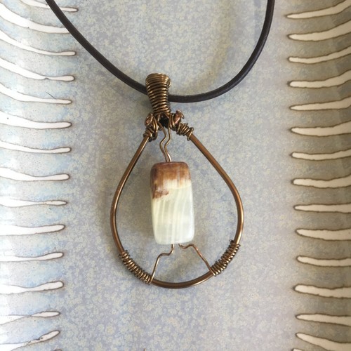 Italian onyx teardrop necklace - italian,