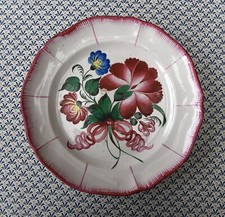 PLAT FAIENCE ANCIENNE DECOR FLORAL