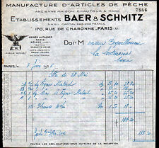 PARIS (XI°) BRIARE FACTORY (45) CANNES à PECHE "BAER & SCHMITZ" in 1936