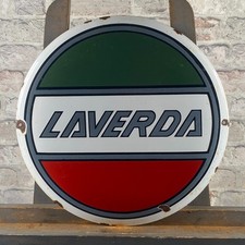 LAVERDA Enamel Sign ø 16.1" (41cm) Porcelain Retro Nostalgic Workshop Decoration