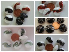 6 perles galets rond 16mm