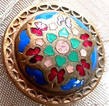 OLD ENAMELED BUTTON DOME SHAPE DIAMETER 2.5 CM