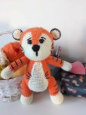 Tigre, doudou peluche fait