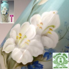 Vase Noritake pot motif fleurs H8 pouces période Meiji Japon ancien