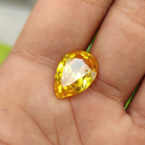 Saphir jaune naturel - , certifié