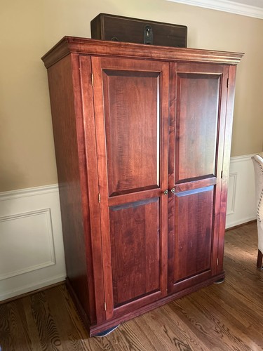 Solid cherry wood armoire - solid,