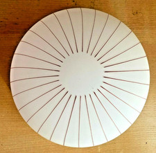 Plafonnier /applique champignon verre blanc strié rouge Globe fleur an 60's XX