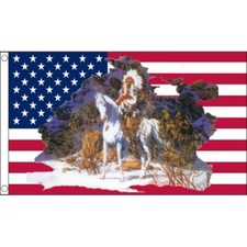 DRAPEAU USA CHEF INDIEN