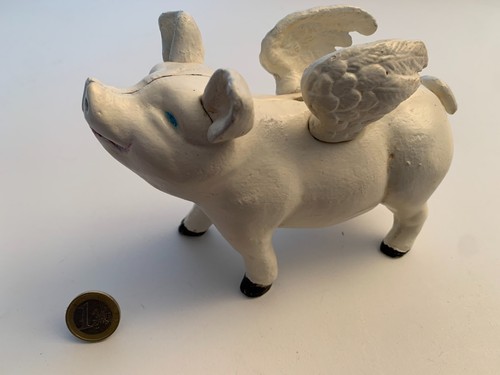 Tirelire fonte cochon ailé - tirelire,