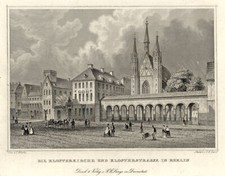 Berlin Eglise Monastère Original Table en Acier Court 1860