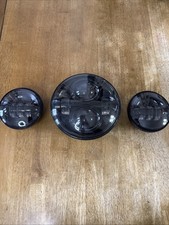 Harley 2023 Black 7" LED Daymaker Headlight Headlamp Projector Passing Lamp Set