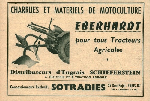 Publicité ancienne charrues