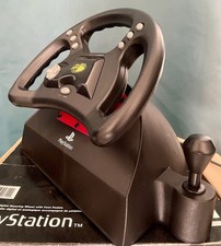 VOLANT ET PÉDALES PLAYSTATION MAD CATZ- AVEC SA BOITE - PARFAIT ÉTAT