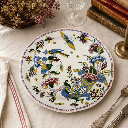 Assiette ancienne faïence - assiette,