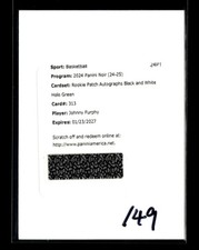 Johnny Furphy RC 2024-25 Noir Patch Auto B & W Holo Green /49 Redemption [mty17