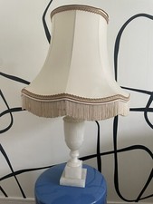 Large Vintage Carved Alabaster Lamp Vintage - Classic Empire Style