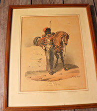 Lithographie H. Bellangé garde royale , Canonnier à cheval