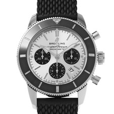 BREITLING Superocean Heritage II B01 Chronograph 44 AB0162121G1S1 Silver/bla...