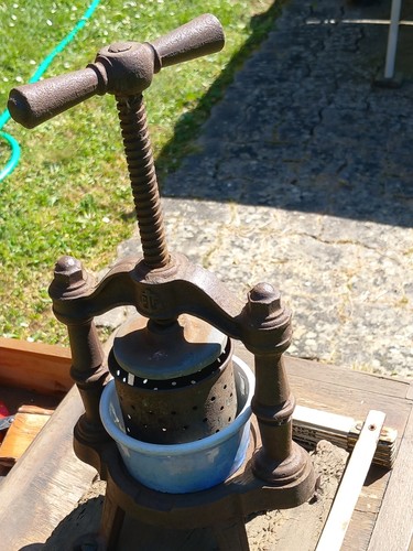 Ancien presse fruits fonte