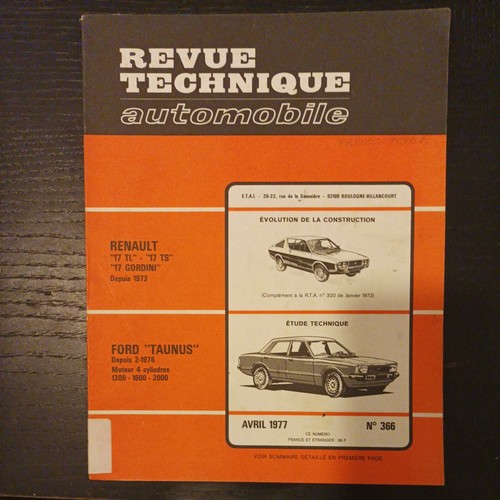 Revue technique ford taunus - technique,